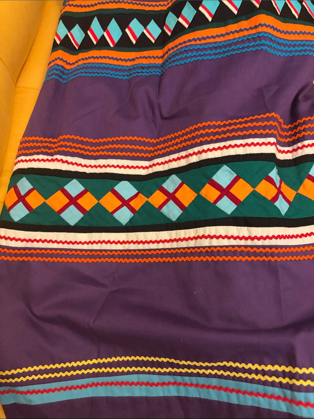 Vintage Native American Seminole Patchwork Skirt Handmade - Picture 15 of 15